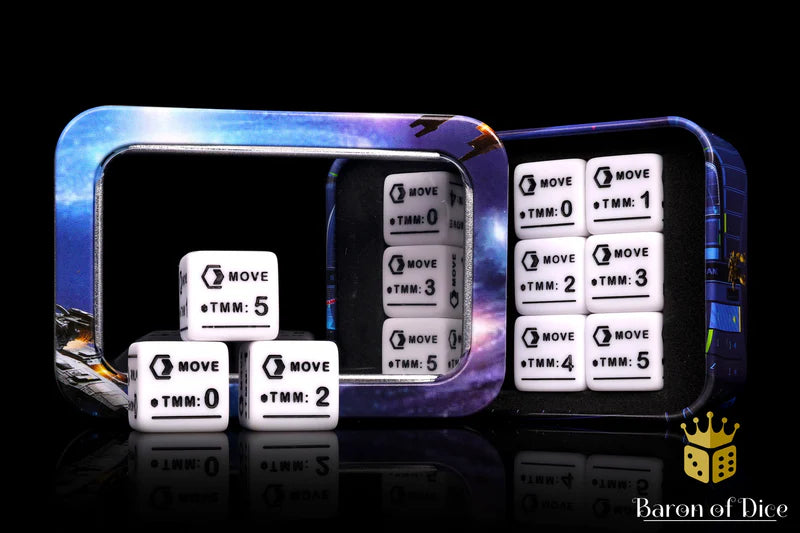 Baron of Dice: "First Strike Movement Dice - Set of 12 | Mono White" D6 Skirmish Dice Dice & Gaming Accessories Baron of Dice