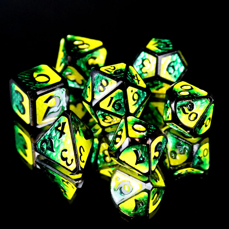 Die Hard Dice: Metal Dice "Drakona Embers Bacu" 7-Die Set Dice & Gaming Accessories Die Hard Dice