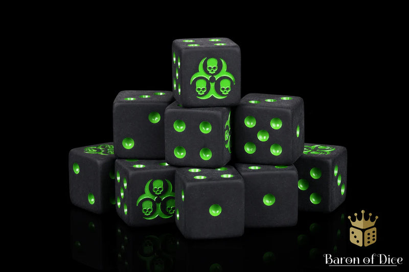 Baron of Dice: "Black Plague" 25x16mm Square Corner Dice Dice & Gaming Accessories Baron of Dice