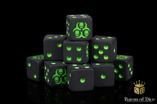 Baron of Dice: "Black Plague" 25x16mm Square Corner Dice Dice & Gaming Accessories Baron of Dice