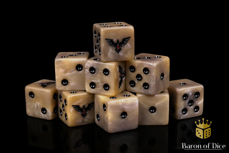 Baron of Dice: "Bleeding Bird" 25x16mm Square Corner Dice Dice & Gaming Accessories Baron of Dice