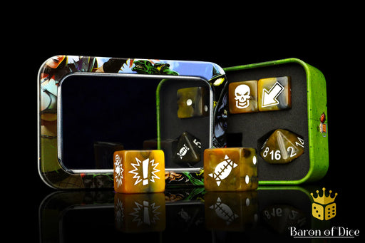 Baron of Dice: "Glorious Ale" Spiked Football Dice 7-Die Set Dice & Gaming Accessories Baron of Dice