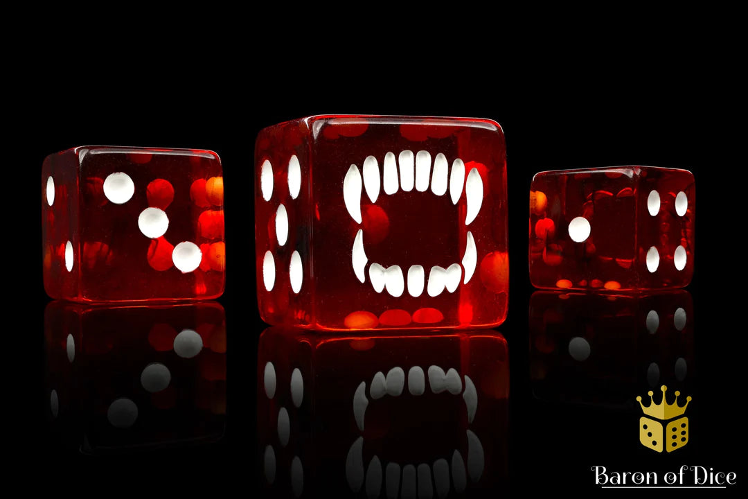 Baron of Dice: "Bloody Bite" 25x16mm Square Corner Dice Dice & Gaming Accessories Baron of Dice
