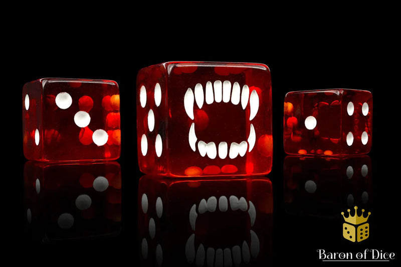 Baron of Dice: "Bloody Bite" 25x16mm Square Corner Dice Dice & Gaming Accessories Baron of Dice