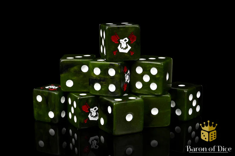 Baron of Dice: "Bloody Orcs" 25x16mm Square Corner Dice Dice & Gaming Accessories Baron of Dice