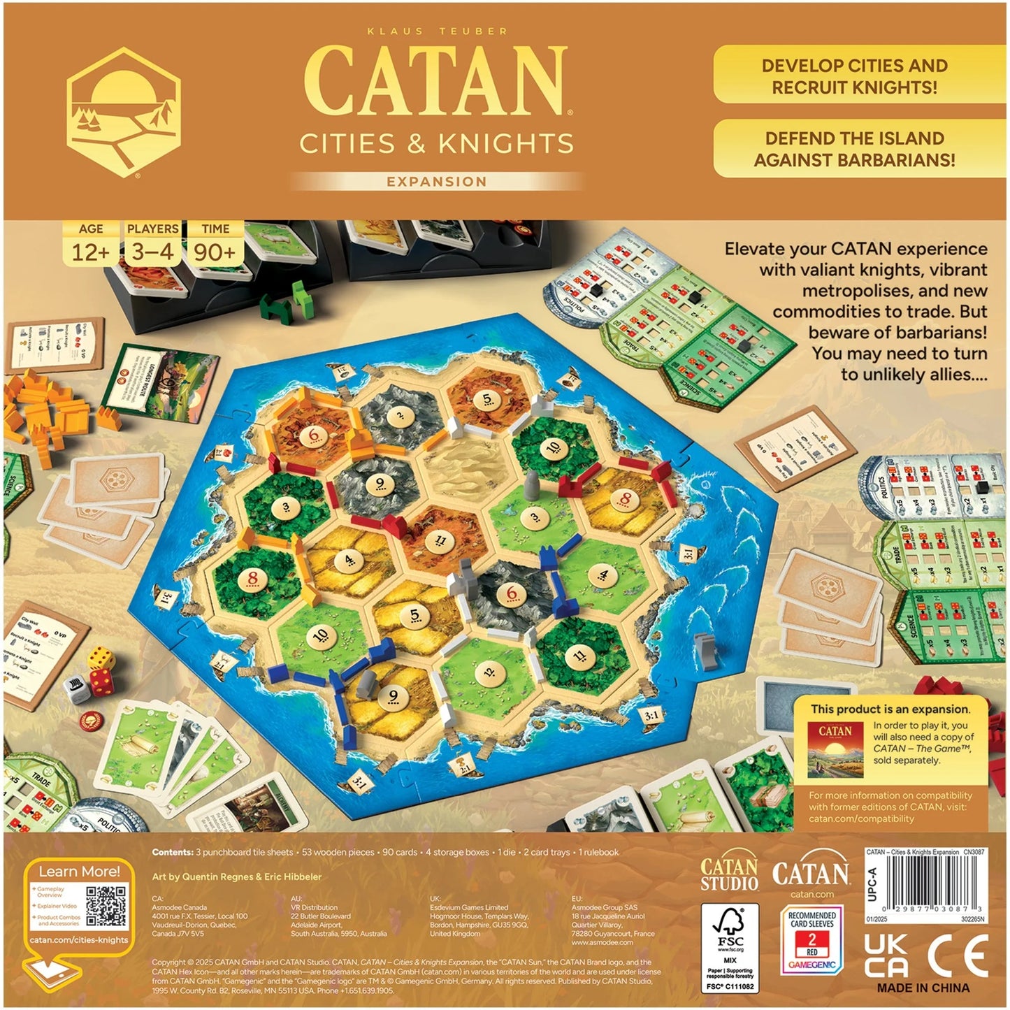 Catan 6th Edition (2025): Cities & Knights Expansion Board Games Catan Studios