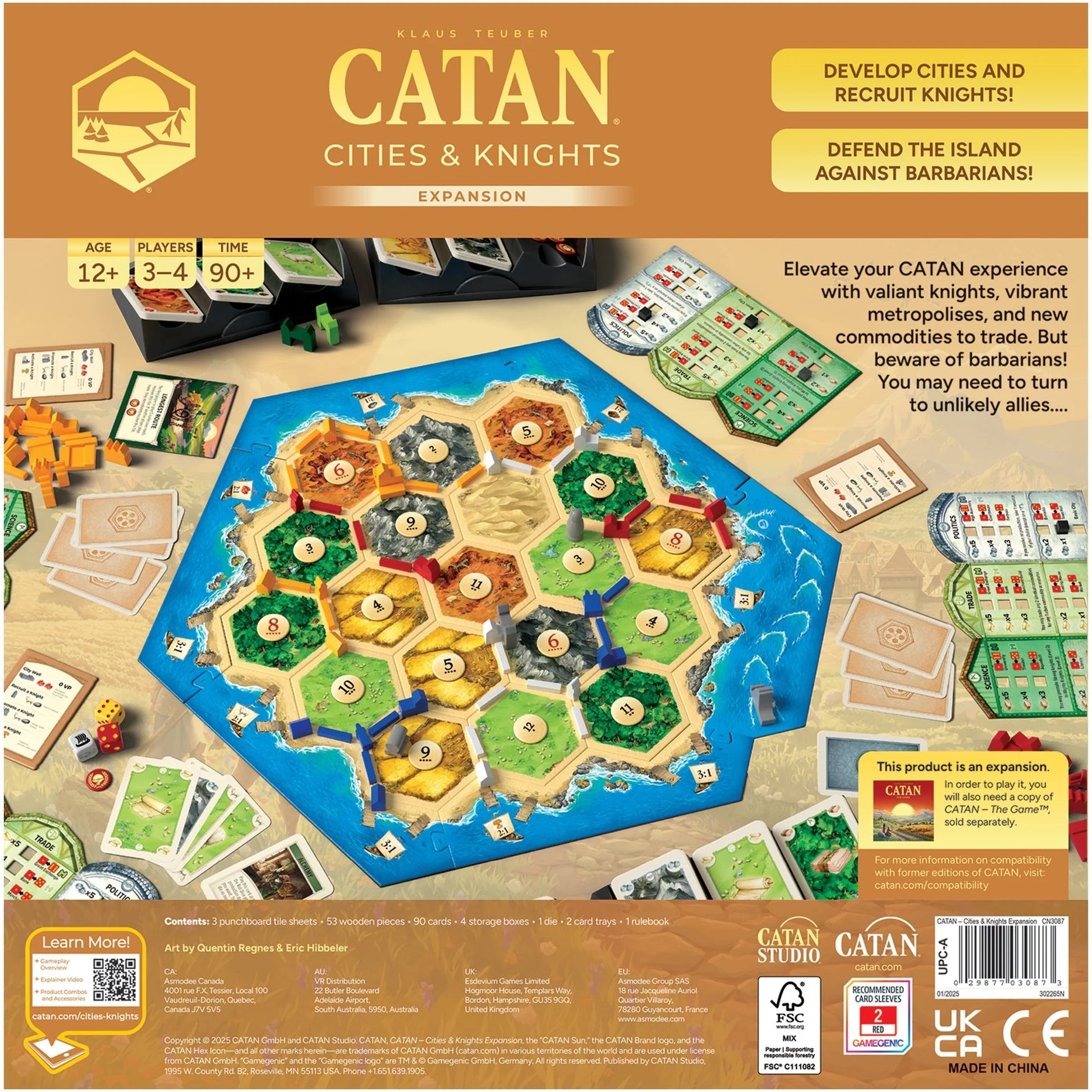 Catan 6th Edition (2025): Cities & Knights Expansion Board Games Catan Studios