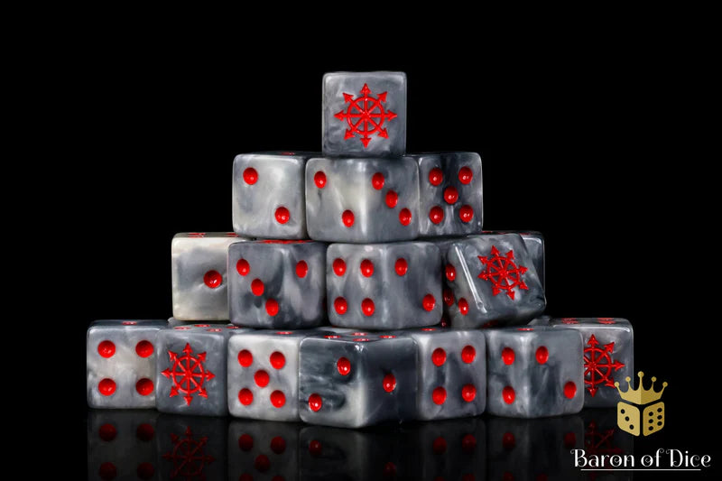 Baron of Dice: "Chaos Demon - Red Star" 25x16mm Square Corner Dice Dice & Gaming Accessories Baron of Dice