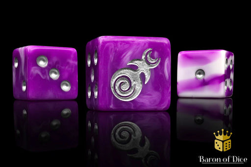 Baron of Dice: "Gluttony - Silver" 25x16mm Square Corner Dice Dice & Gaming Accessories Baron of Dice
