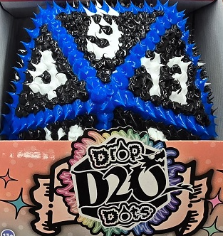 Jumbo 9" Drop Dot Foam D20 Die - "Deep Space" (Black & Blue) Toys & Plushes Kess Entertainment