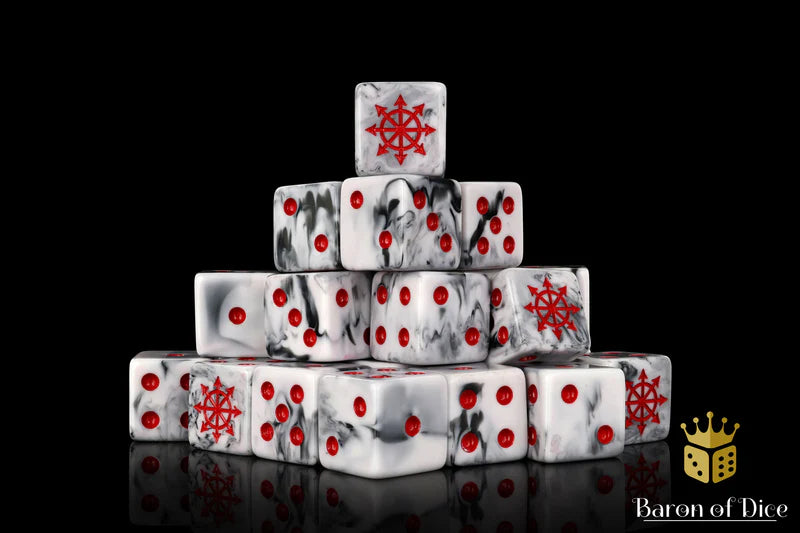 Baron of Dice: "Chaos Demon - Marbled" 25x16mm Square Corner Dice Dice & Gaming Accessories Baron of Dice