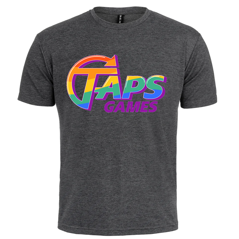 Pride Month T-Shirt - Rainbow Pride Flag (CHARCOAL) Apparel & Merchandise Taps Games