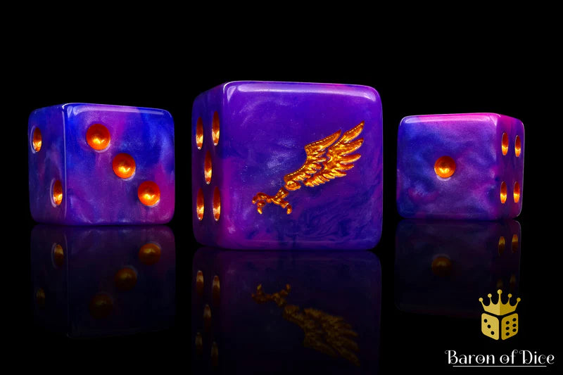 Baron of Dice: "Children Of Profligacy - Gold" 25x16mm Square Corner Dice Dice & Gaming Accessories Baron of Dice