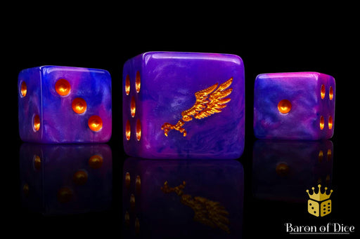 Baron of Dice: "Children Of Profligacy - Gold" 25x16mm Square Corner Dice Dice & Gaming Accessories Baron of Dice
