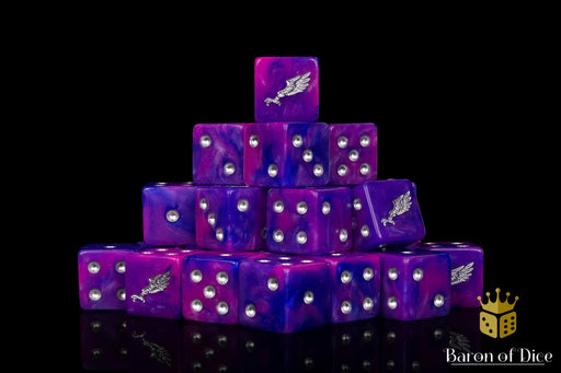 Baron of Dice: "Children Of Profligacy - Silver" 25x16mm Square Corner Dice Dice & Gaming Accessories Baron of Dice
