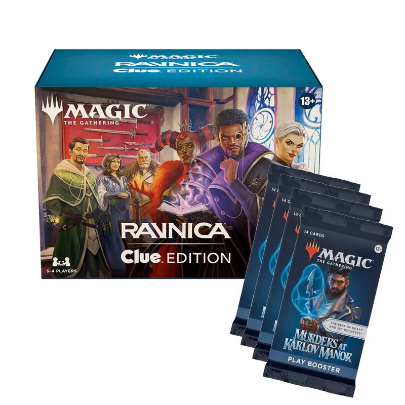 MTG Ravnica: Clue Edition + 4 Murders at Karlov Manor Play Booster Pack Bundle (Release Date: February 23)
