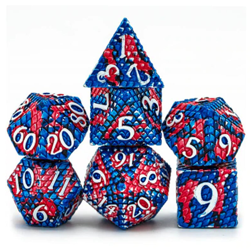 Foam Brain Games: Coral Reef Dragon Scale 7-Die Set (Metal) Dice & Gaming Accessories Foam Brain Games