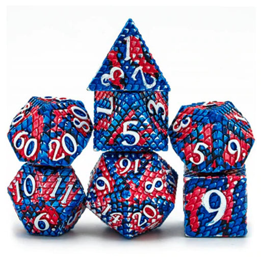 Foam Brain Games: Coral Reef Dragon Scale 7-Die Set (Metal) Dice & Gaming Accessories Foam Brain Games