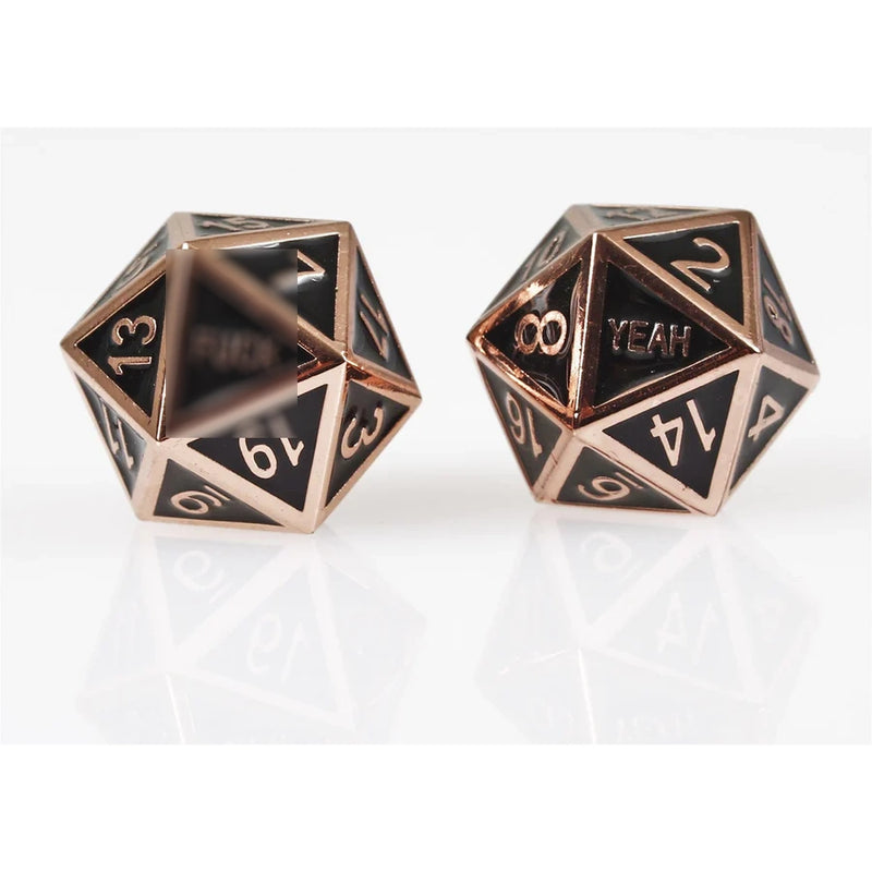Forged Gaming: Metal 2D20 Dice Set - "F*** Yeah (Black/Copper)" Dice & Gaming Accessories Forged Gaming
