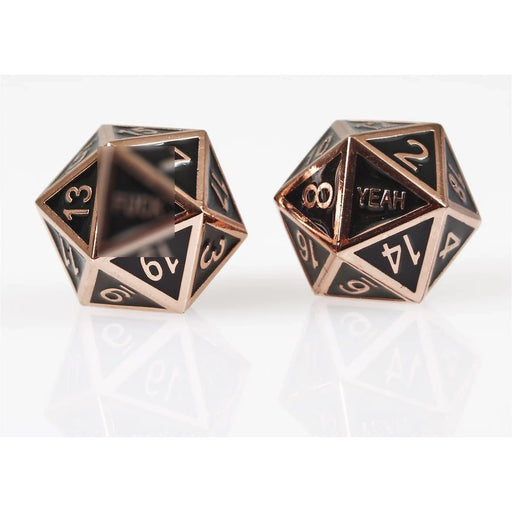 Forged Gaming: Metal 2D20 Dice Set - "F*** Yeah (Black/Copper)" Dice & Gaming Accessories Forged Gaming