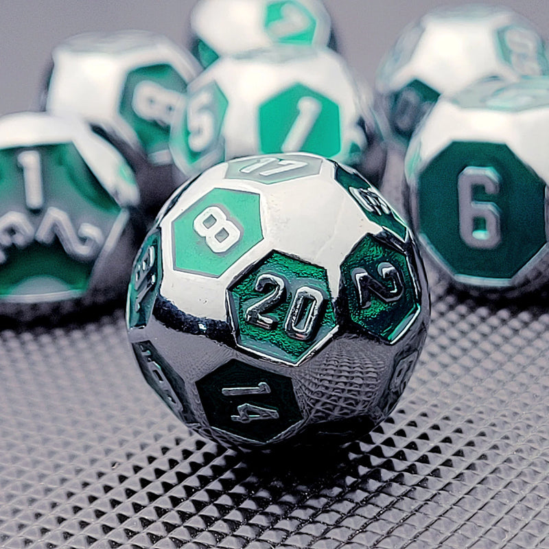 Forged Gaming: Metal 7-Die Set - "Cyborg (Green)" Dice & Gaming Accessories Forged Gaming