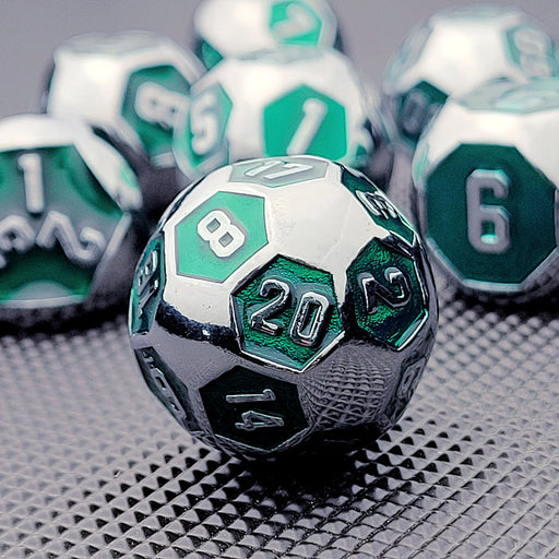 Forged Gaming: Metal 7-Die Set - "Cyborg (Green)" Dice & Gaming Accessories Forged Gaming