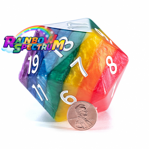 Gate Keeper Games: “Rainbow Spectrum” GIANT SPINDOWN "EPIC DICE" D20 Dice & Gaming Accessories Gate Keeper Games
