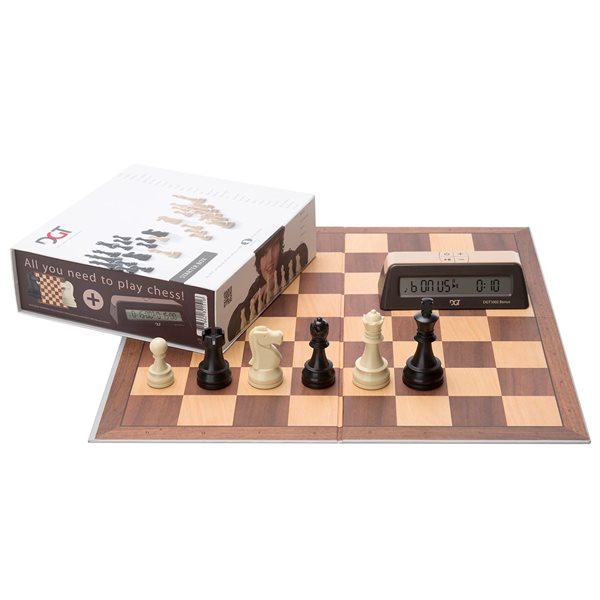 Chess Starter Box - Brown (Pieces + Board + Clock) Board Games DGT