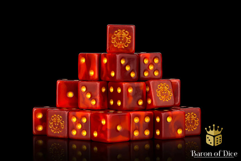 Baron of Dice: "Daughters of Medusa" 25x16mm Square Corner Dice Dice & Gaming Accessories Baron of Dice