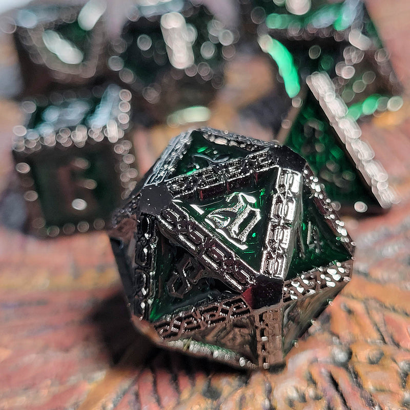 Forged Gaming: Metal 7-Die Set - "Dark Sentry" Dice & Gaming Accessories Forged Gaming