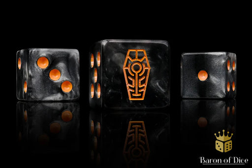 Baron of Dice: "Day of the Dead - Orange" 25x16mm Square Corner Dice Dice & Gaming Accessories Baron of Dice