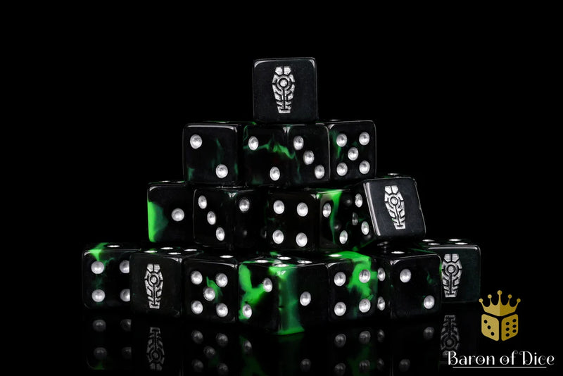 Baron of Dice: "Day of the Dead - Silver Coffin" 25x16mm Square Corner Dice Dice & Gaming Accessories Baron of Dice