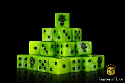 Baron of Dice: "Day of the Dead - Skull" 25x16mm Square Corner Dice Dice & Gaming Accessories Baron of Dice