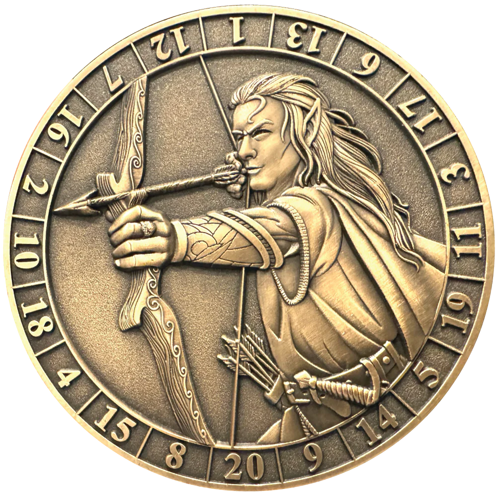 Goliath Coins: D20 Dice Coin - Male Elf Ranger Dice & Gaming Accessories Goliath Coins