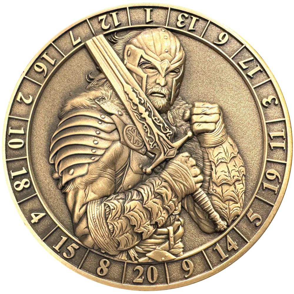 Goliath Coins: D20 Dice Coin - Male Human Fighter Dice & Gaming Accessories Goliath Coins