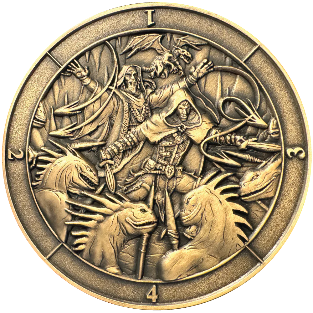 Goliath Coins: D4 Dice Coin - Battle Scene Dice & Gaming Accessories Goliath Coins