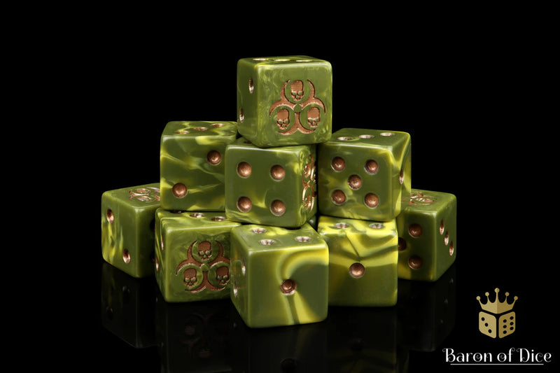 Baron of Dice: "Diseased" 25x16mm Square Corner Dice Dice & Gaming Accessories Baron of Dice