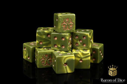Baron of Dice: "Diseased" 25x16mm Square Corner Dice Dice & Gaming Accessories Baron of Dice