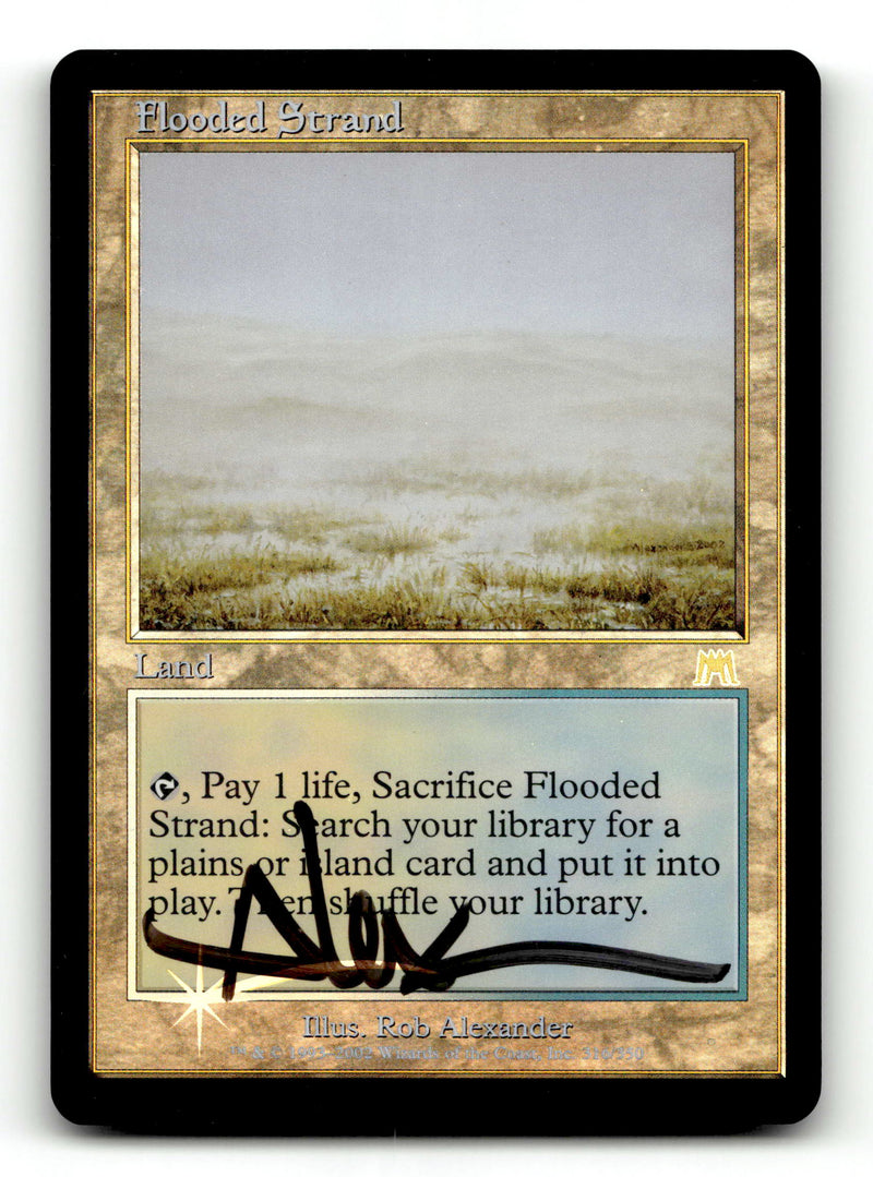 Flooded Strand [Onslaught] Foil (Artist Signed) - Scan (LB-029) High End MTG Single Magic: The Gathering
