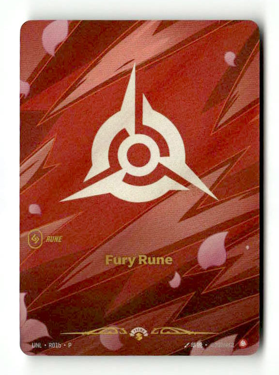 Fury Rune (Unleashed) (R01b) (R01b) [Riftbound Organized Play Promotional Cards] Foil Riftbound Singles Riot Games
