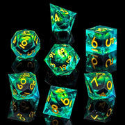 Seriously Good Dice: Dragon's Eye 7 Die Set w/bag "Emerald Dragon" Dice & Gaming Accessories Taps Imports