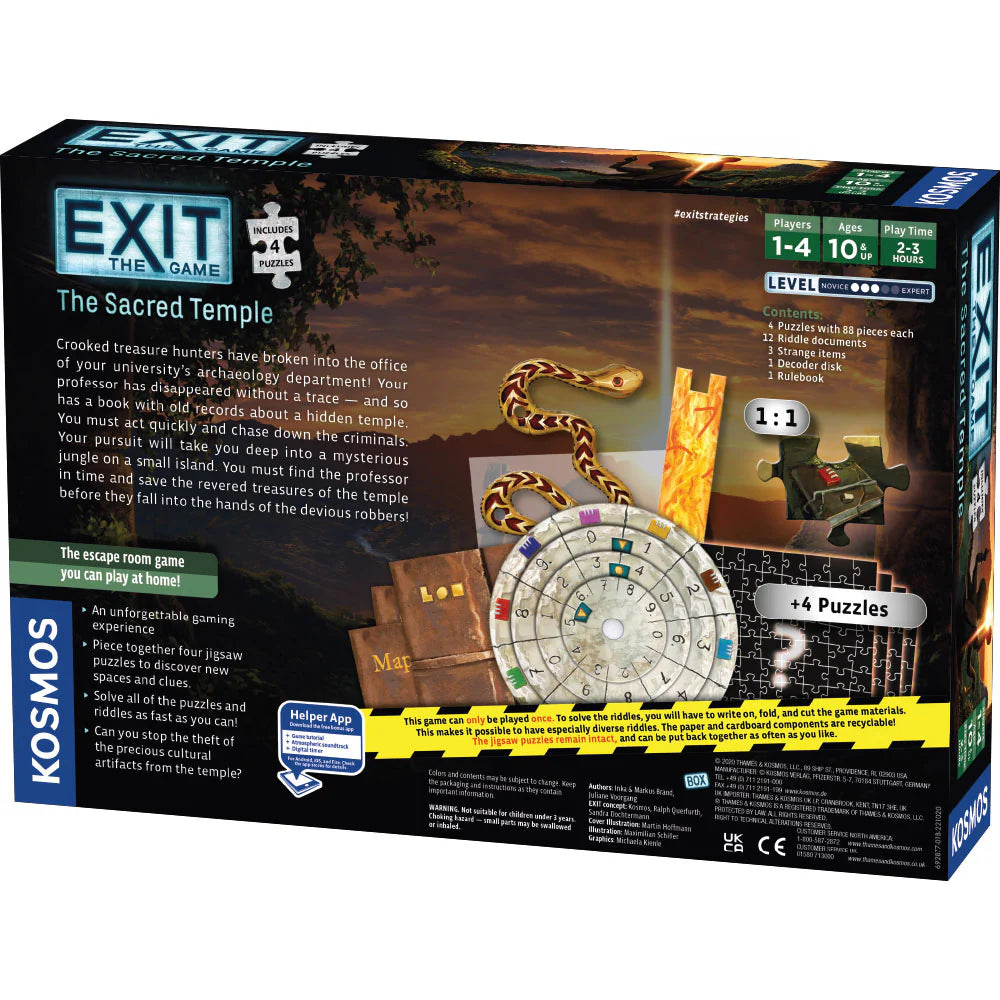 Exit: The Sacred Temple (Includes 4 Puzzles) (2021)