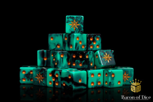 Baron of Dice: "Eye of Chaos - Aquamarine" 25x16mm Square Corner Dice Dice & Gaming Accessories Baron of Dice