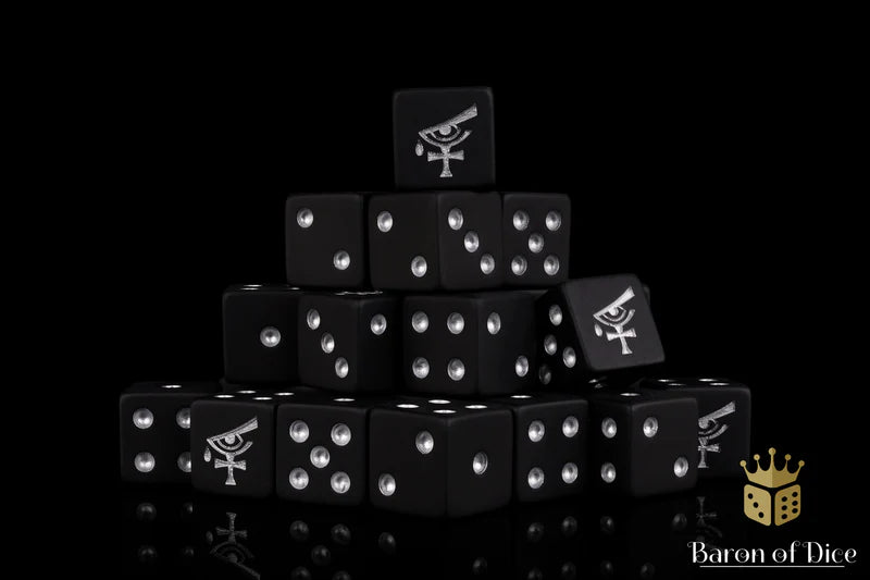 Baron of Dice: "Eye of Isha - Black" 25x16mm Square Corner Dice Dice & Gaming Accessories Baron of Dice