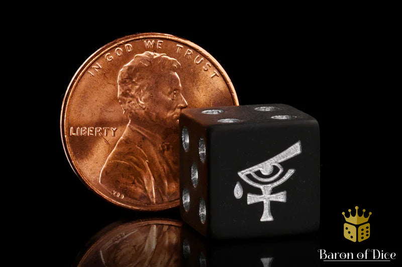 Baron of Dice: "Eye of Isha - Black" 25x12mm Square Corner Dice Dice & Gaming Accessories Baron of Dice