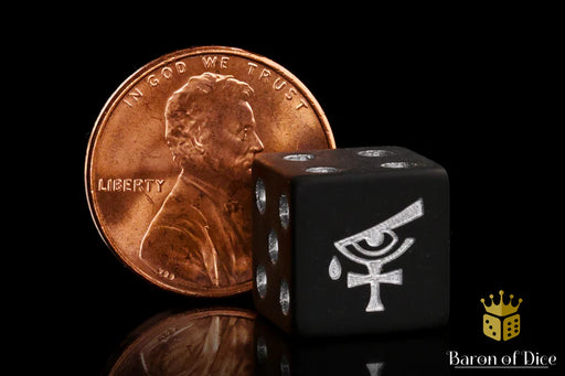 Baron of Dice: "Eye of Isha - Black" 25x12mm Square Corner Dice Dice & Gaming Accessories Baron of Dice