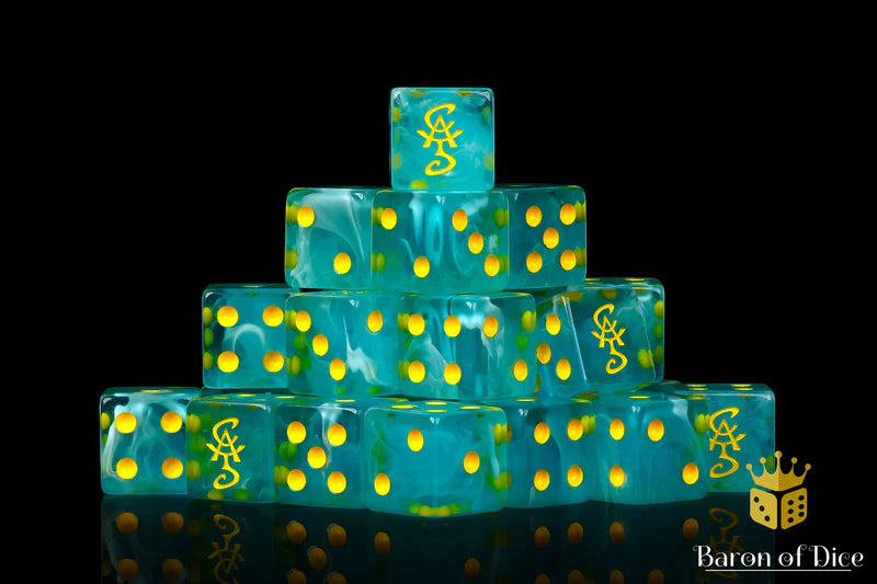 Baron of Dice: "High Elves - Elvish Blue" 25x16mm Square Corner Dice Dice & Gaming Accessories Baron of Dice