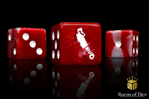 Baron of Dice: "Bloody Cleaver" 25x16mm Square Corner Dice Dice & Gaming Accessories Baron of Dice