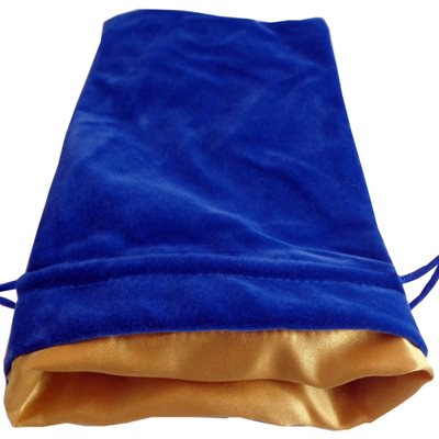 Metallic Dice Games: Large Velvet Dice Bag - Blue w/ Gold Lining Dice & Gaming Accessories Metallic Dice Games