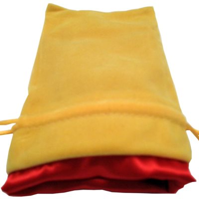 Metallic Dice Games: Small Velvet Dice Bag - Gold w/ Red Lining Dice & Gaming Accessories Metallic Dice Games